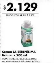 Disco La serenísima - crema liviana oferta