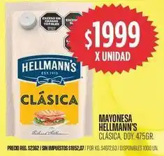 Supermercados Vea Hellmann's - mayonesa clásica oferta