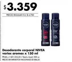 Disco Nivea - desodorante corporal oferta