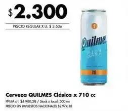 Disco Quilmes - cerveza cl ilde{a}sica x 710 cc oferta