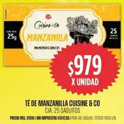 Supermercados Vea Cuisine & co té de manzanilla cja. oferta