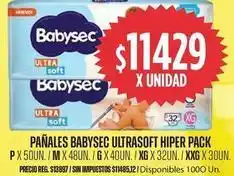Supermercados Vea Babysec pañales ultrasoft hiper pack oferta