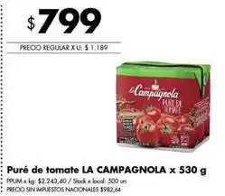 Disco La campagnola - puré de tomate oferta