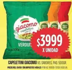 Supermercados Vea Giacomo capellettini vs. sabores oferta