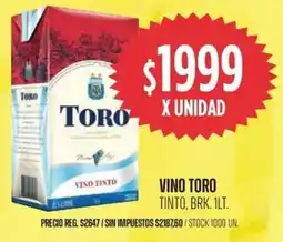 Supermercados Vea Toro vino toro tinto brk. oferta
