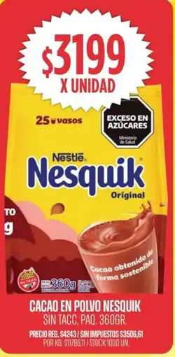 Supermercados Vea Nestlé nesquik cacao en polvo oferta