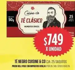 Supermercados Vea Cuisine & co té negro cja. oferta