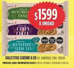 Supermercados Vea Cuisine & co galletitas vs. sabores, paq. oferta