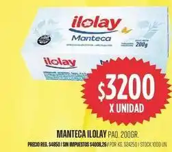 Supermercados Vea Ilolay - manteca oferta