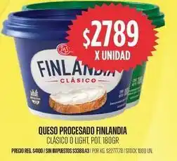 Supermercados Vea Finlandia - queso procesado oferta