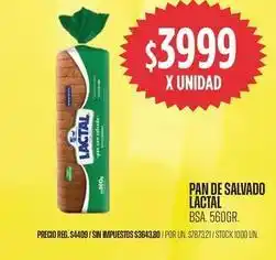 Supermercados Vea Lactal - pan de salvado oferta