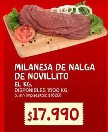 Milanesa de nalga de novillito el kg