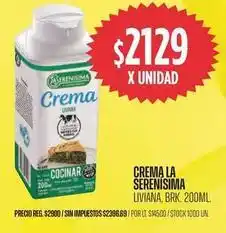 Supermercados Vea X$ - crema liviana oferta