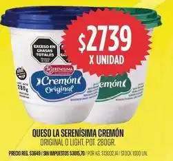 Supermercados Vea X$ - queso la serenisima cremón original o light oferta