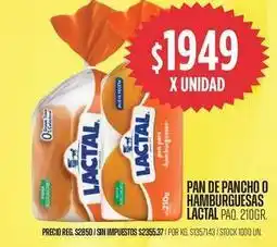 Supermercados Vea Lactal - pan de pancho o hamburguesas oferta
