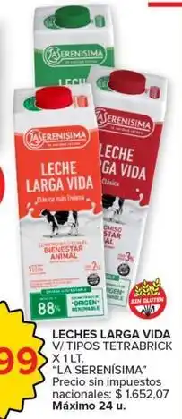 Carrefour Market La serenísima - leches larga vida oferta