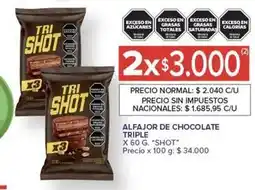 Carrefour Market Tri - alfajor de chocolate triple x 60 g. shot oferta