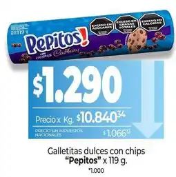 La Anonima Pepitos - galletitas dulces con chips oferta