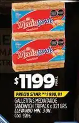 Supermercados Yaguar Galletitas sandwich tri pack oferta