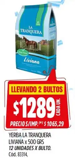Supermercados Yaguar La tranquera yerba liviana oferta