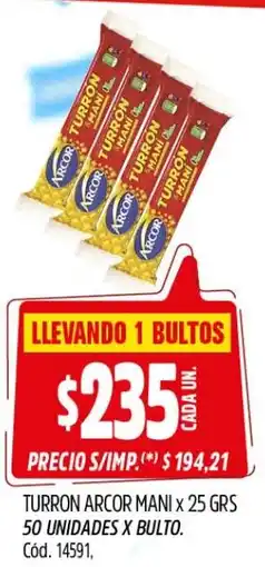 Supermercados Yaguar Arcor turron mani oferta