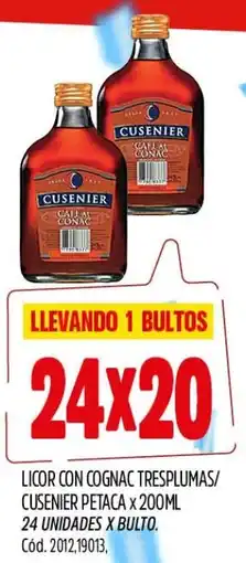Supermercados Yaguar Licor con cognac tresplumas/ cusenier petaca oferta
