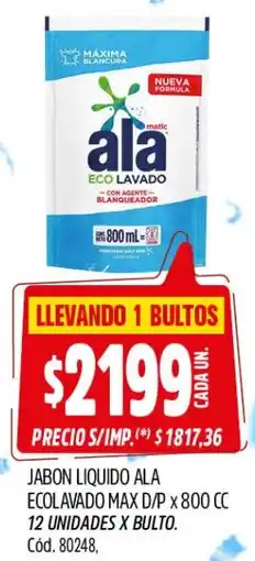 Supermercados Yaguar Ala jabon liquido ecolavado max d/p oferta