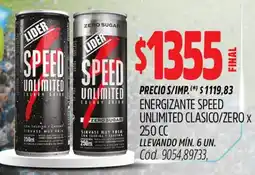 Supermercados Yaguar Speed energizante unlimited clasico/zero oferta