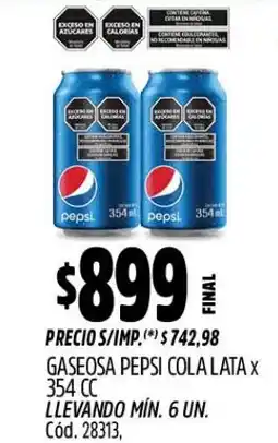 Supermercados Yaguar Pepsi cola gaseosa lata oferta