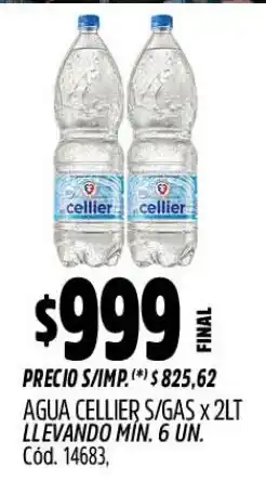 Supermercados Yaguar cellier agua s/gas oferta