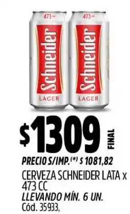 Supermercados Yaguar Schneider cerveza lata oferta