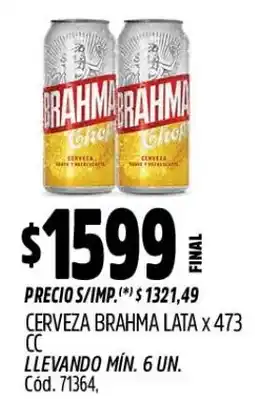Supermercados Yaguar Brahma cerveza lata oferta