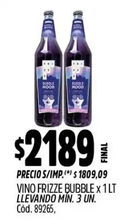 Supermercados Yaguar Frizze bubble vino oferta