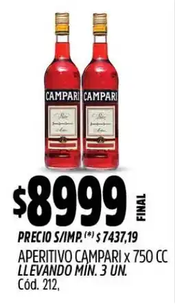 Supermercados Yaguar Campari aperitivo oferta