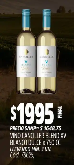 Supermercados Yaguar Canciller vino blend xv blanco dulce oferta