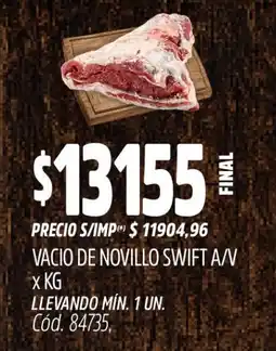 Supermercados Yaguar Vacio de novillo swift a/v oferta
