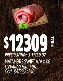 Supermercados Yaguar Matambre swift a/v oferta
