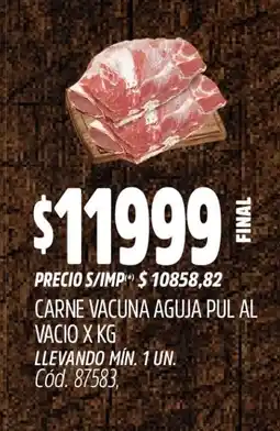 Supermercados Yaguar Carne vacuna aguja pul al vacio oferta