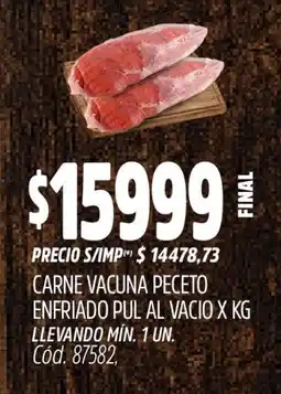 Supermercados Yaguar Carne vacuna peceto enfriado pul al vacio oferta