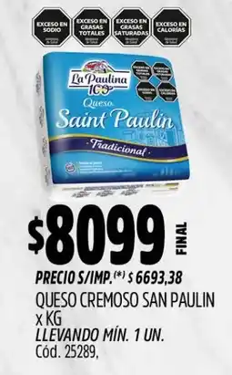 Supermercados Yaguar La paulina queso cremoso saint paulin oferta