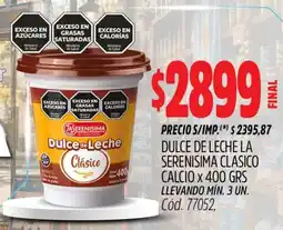 Supermercados Yaguar La serenisima dulce de leche clasico calcio oferta