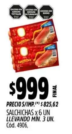 Supermercados Yaguar Salchichas oferta