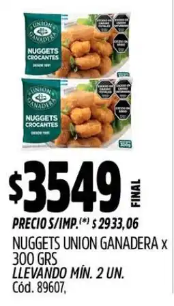 Supermercados Yaguar Union ganadera nuggets oferta