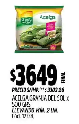 Supermercados Yaguar Granja del sol acelga oferta