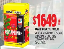 Supermercados Yaguar Rosamonte yerba suave especial oferta