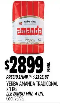 Supermercados Yaguar Amanda yerba tradiconal oferta