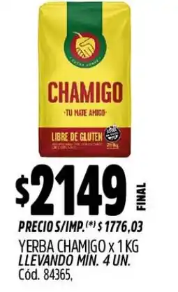 Supermercados Yaguar Chamigo yerba oferta