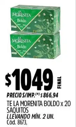 Supermercados Yaguar La morenita té boldo oferta