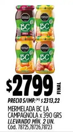 Supermercados Yaguar Bc mermelada la campagnola oferta