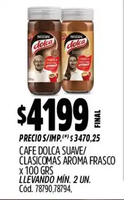 Supermercados Yaguar Nescafé café dolca suave/ clasicomas aroma frasco oferta